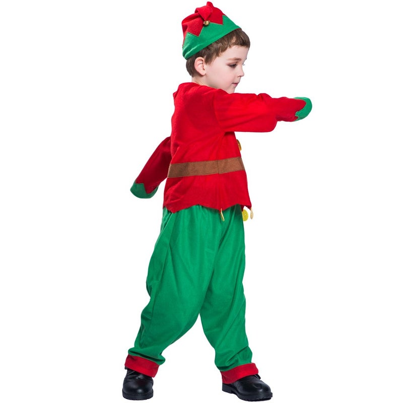 EraSpooky Elf Costume for Kids Boys Christmas Children's Costumes Outfit Set Santa Elf Costume Dress Up Funny Cosplay Party - Image 3